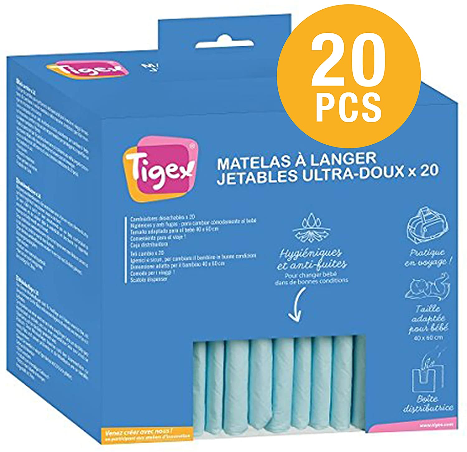 Healqu Matelas à Langer Bébé - Alèse Jetable - Pack de 50, Ultra