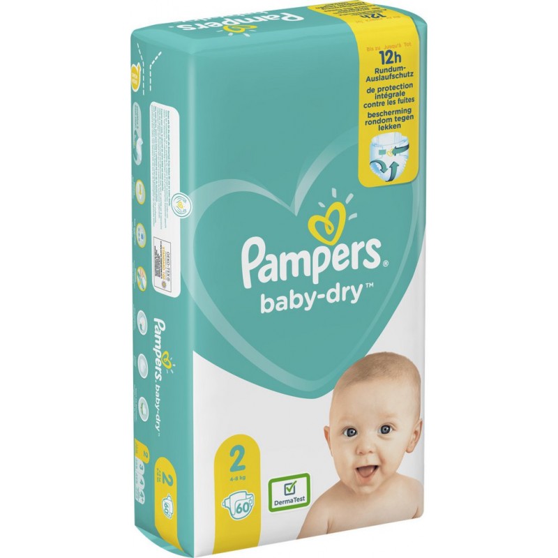 Pampers Couches Baby-Dry Taille 2 (4-8 kg)