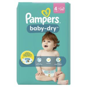 Pampers Couches Baby-Dry Taille 4 (9-14 kg) Valise