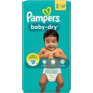 Pampers Couches Baby-Dry Taille 2 (4-8 kg) Valise