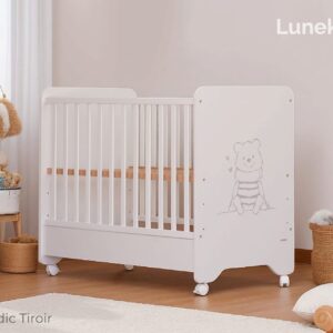 Luneko Lit en Bois Nordique avec Tiroir