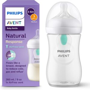 Avent Biberon Naturel En Plastique 260ml à Réponse Naturelle Valve AirFree