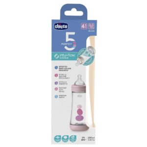 Chicco Biberon Perfect 5 300ML en Plastique - FLUX RAPIDE