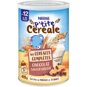 NESTLÉ P’tite Céréale Chocolat Saveur Biscuit aux céréales complètes, 12 a 36 mois
