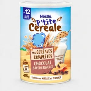 NESTLÉ P’tite Céréale Chocolat Saveur Biscuit aux céréales complètes, 12 a 36 mois