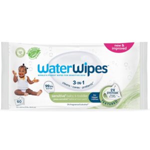WaterWipes Lingettes 3en1 à l'eau NOUVELLES Peau Sensible+ Visage et Mains