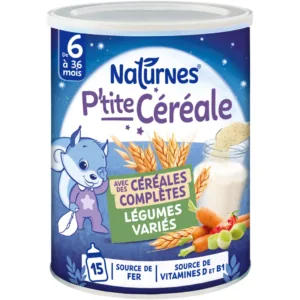 NESTLÉ  NaturNes P’tite Céréale aux Légumes Variés Nuit, 6 a 36 mois