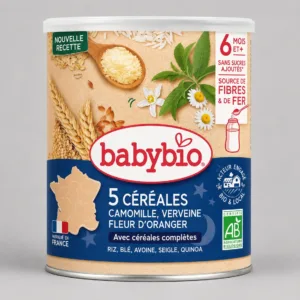 Babybio 5 Céréales Verveine Fleur d'Oranger Camomille, 6 mois+