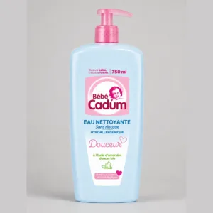 Bébé Cadum Eau Nettoyante Douceur à l'Huile d'Amandes Douces Bio 750ml