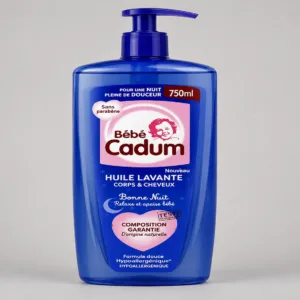 Bébé Cadum Huile de Bain Bonne Nuit Hypoallergénique aux Extraits de Camomille et Fleurs d'oranger 750ml