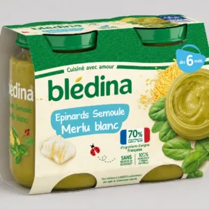 Blédina Petits pots - Epinards Semoule Merlu Blanc 2x200g