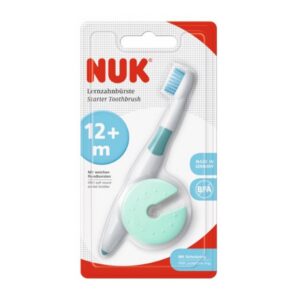 Nuk Brosse à Dents Educative 12 mois et plus + 1 Bague de Sécurité