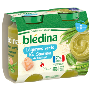 Blédina Petits pots - Légumes verts Riz Saumon du Pacifique 2x200g