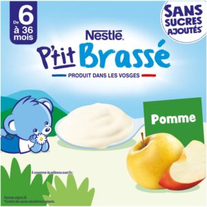 NESTLE P'tit Brassé Pomme Sans Sucres Ajoutés 6M+