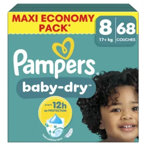 Pampers Couches Baby-Dry Taille 8 (17 kg+) MAXI ECONOMY PACK