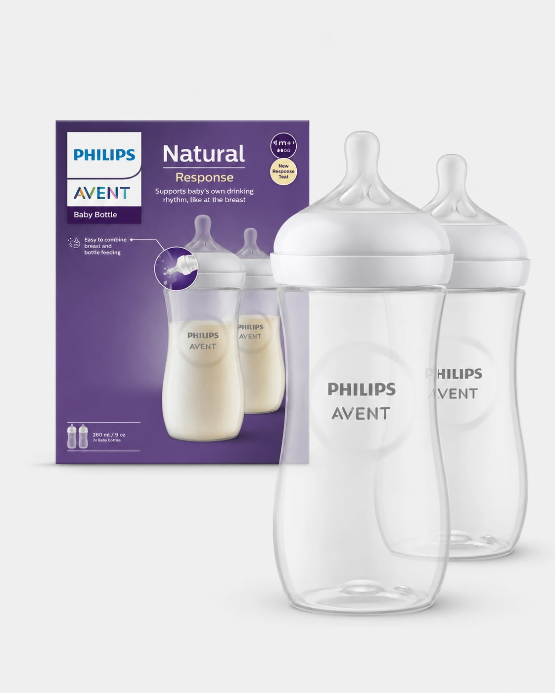 Avent Lot 2 Biberon Naturel En Plastique 330ml