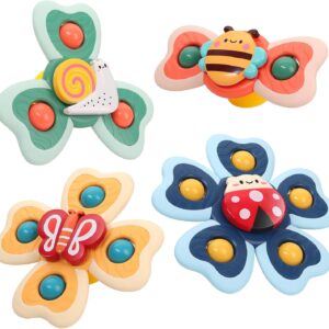 Jouets toupies à Ventouse pour bébés - 4 pièces