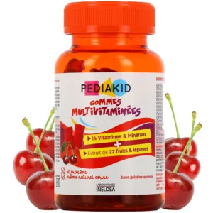 Pediakid 60 Gommes Multivitaminées AROME NATUREL CERISE