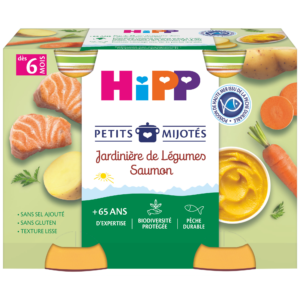 HiPP Compote Jardinière de Légumes Saumon 6mois+