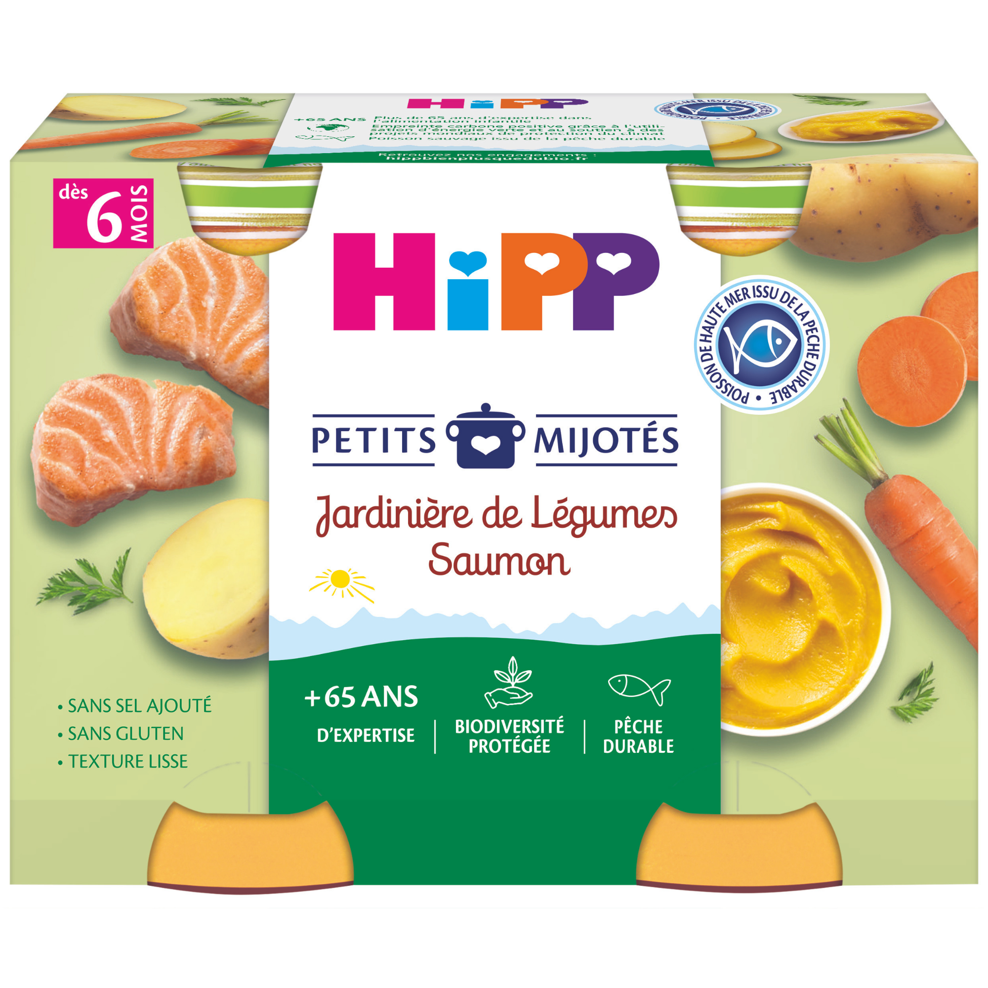 HiPP Compote Jardinière de Légumes Saumon 6mois+