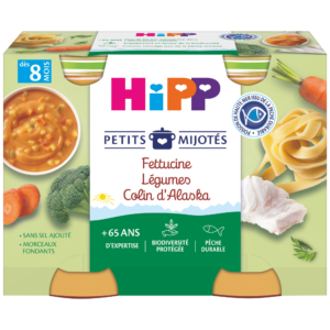 HiPP Compote Fettucine Légumes Colin d'Alaska 8mois+