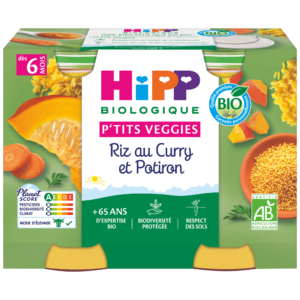 HiPP Compote Riz au Curry et Potiron 6mois+