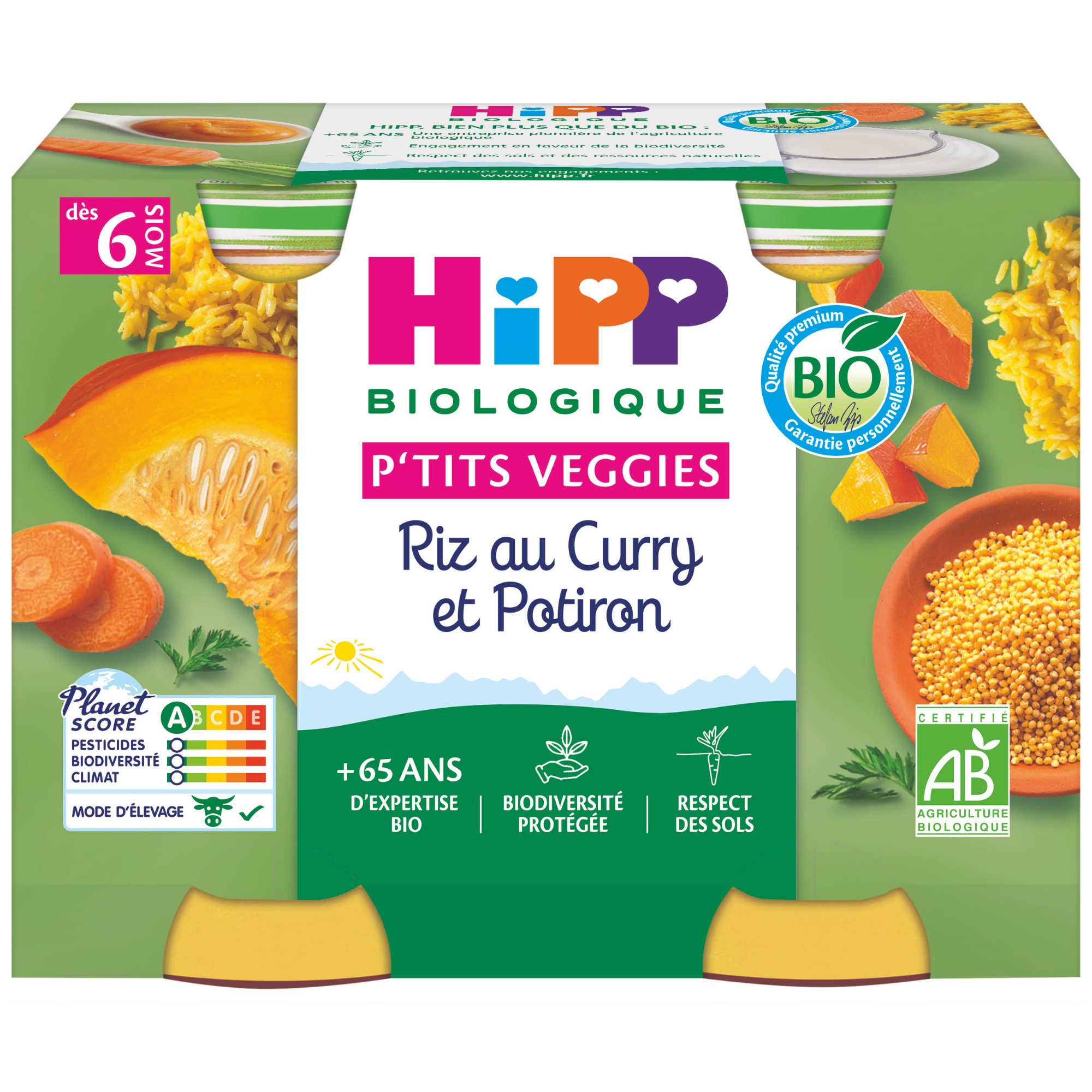 HiPP Compote Riz au Curry et Potiron 6mois+